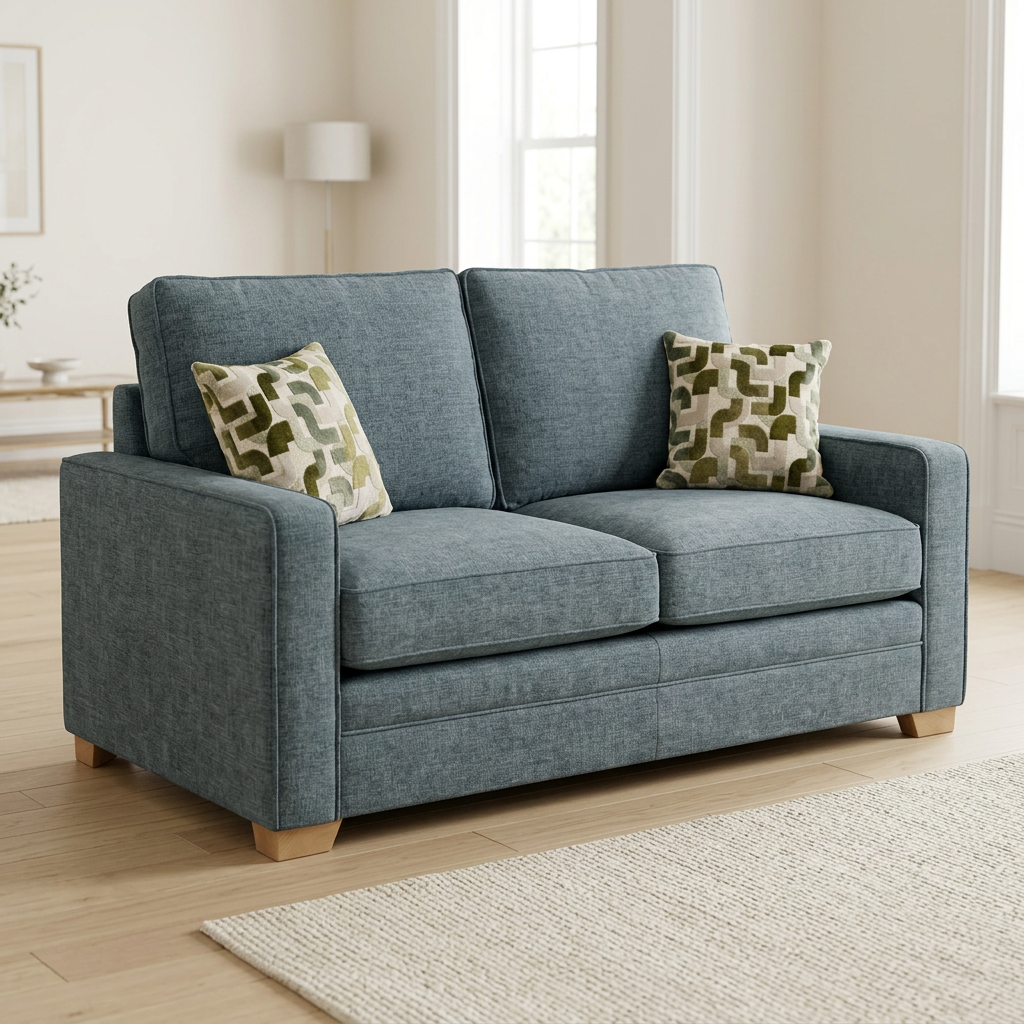 Sofa bed in a bright neutral living room